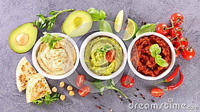Hummus vegetable dip Stock Photo