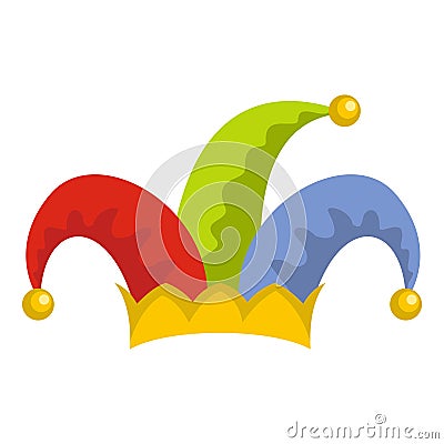 Humor jester icon, flat style Vector Illustration