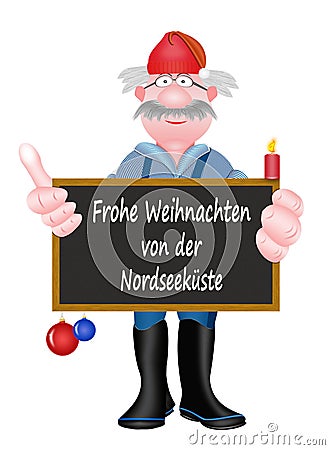 Humorous Christmas greeting from Northern Germany Stock Photo