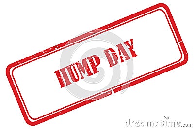 hump day stamp on white Stock Photo