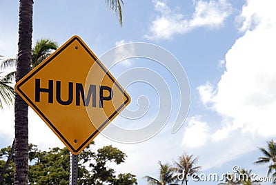 Hump road sign Stock Photo