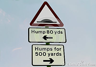 Hump Sign Stock Photo