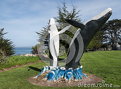 Humpback Whales sculpture Stock Photo