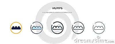 Humps icon in different style vector illustration. two colored and black humps vector icons designed in filled, outline, line and Vector Illustration