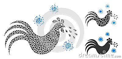 Humpy Bird Flu Icon Mosaic Stock Photo