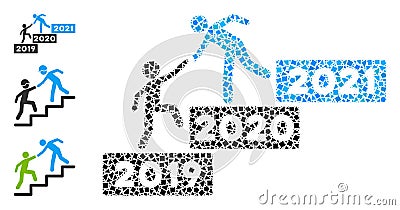 Humpy 2021 Buisiness Training Stairs Icon Mosaic Vector Illustration