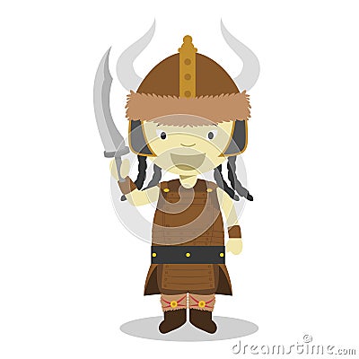 Hun cartoon character. Vector Illustration. Vector Illustration