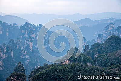 Hunan Zhangjiajie National Forest Park Daguantai mountains Stock Photo