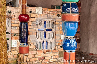 Hundertwasser designed toilets in Kawakawa, Northland, New Zealand Editorial Stock Photo