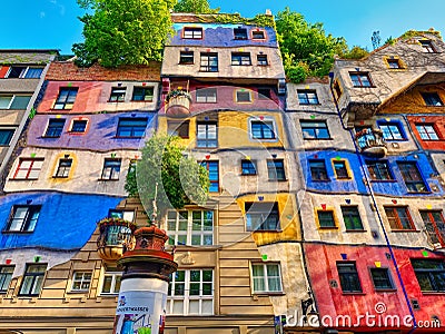 Hundertwasser house in Vienna, Austria Editorial Stock Photo