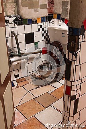 Hundertwasser public toilet kawakawa new zealand Editorial Stock Photo