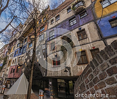 Hunderwasser house in Wien capital of Austria Editorial Stock Photo