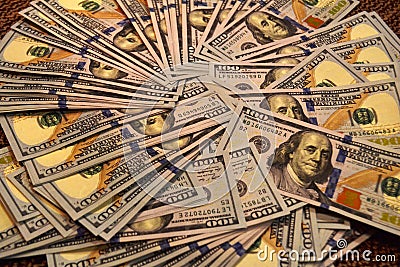 Hundred dollar bills for business Stock Photo