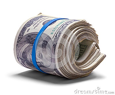 Hundred Dollar Money Roll Stock Photo