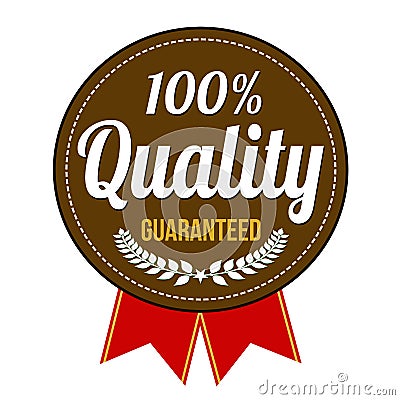 Hundred percent quality guaranteed badge Vector Illustration