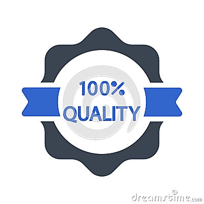 Hundred percent quality tag, label icon Vector Illustration
