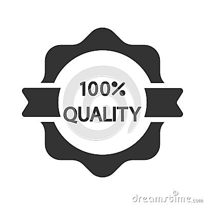 Hundred percent quality tag, label icon Vector Illustration