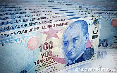 Hundred Turkish lira Stock Photo