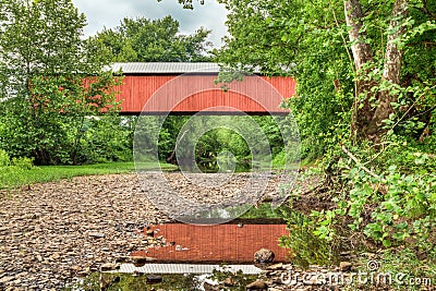 Hune Covered Bridge Stock Photo