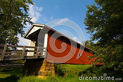 Hune Covered Bridge in Southeastern Ohio Stock Photo