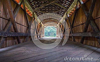 Hune Covered Bridge in Southeastern Ohio Stock Photo