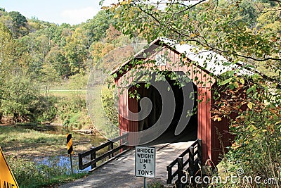 Hune Covered Bridge in Southeastern Ohio Stock Photo