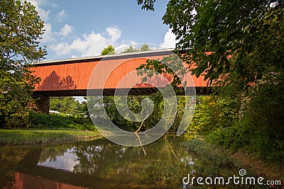 Hune Covered Bridge in Southeastern Ohio Stock Photo