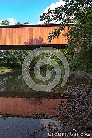 Hune Covered Bridge in Southeastern Ohio Stock Photo