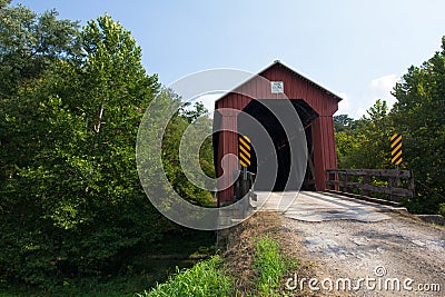 Hune Covered Bridge in Southeastern Ohio Stock Photo