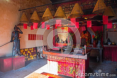 Hung Shing Temple interior, Mui Wo Lantau Island, Hong Kong Stock Photo