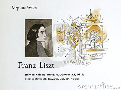 Hungarian composer Franz Liszt Editorial Stock Photo