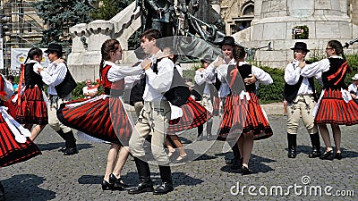 Hungarian dances. Cluj Hungarian days. Editorial Stock Photo