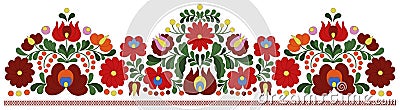 Hungarian embroidery border pattern Vector Illustration