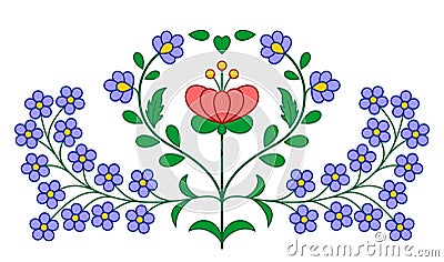 Hungarian embroidery floral decoration Vector Illustration