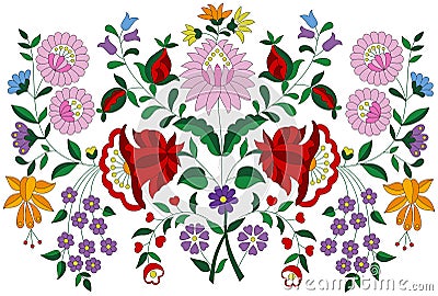 Hungarian embroidery folk pattern from Kalocsa region Vector Illustration