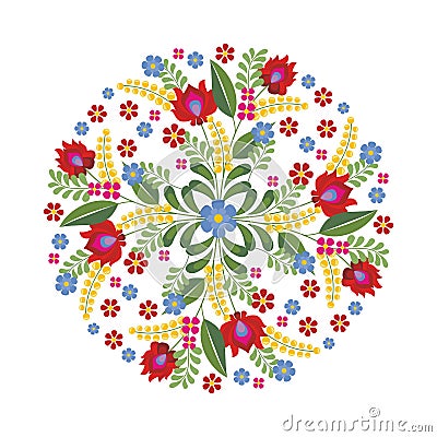 Hungarian Ethnic Folk Flower Design Stock Photo