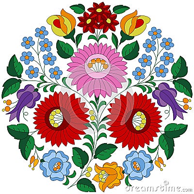 Hungarian folk pattern from Kalocsa region Vector Illustration