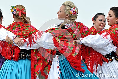 Hungarian girls dancing at Heritage days Editorial Stock Photo