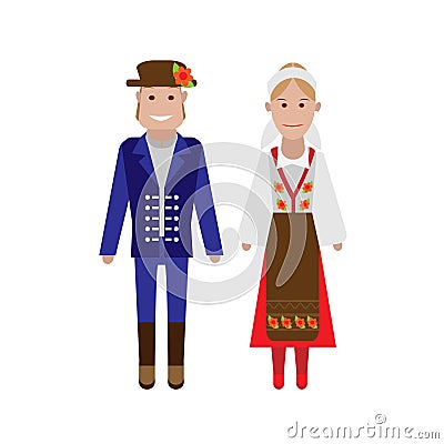 Hungarian national costume Vector Illustration