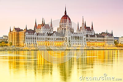 Hungarian Parliament In Budapest Stock Photo