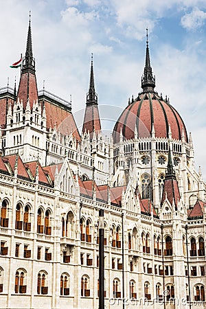 Hungarian parliament building in Budapest, Hungary, detail scene Stock Photo