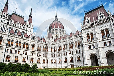 Hungarian parliament building - Orszaghaz in Budapest, Hungary Stock Photo