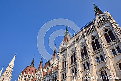 Hungarian Parliament Building, Orszaghaz in Budapest, Hungary Stock Photo