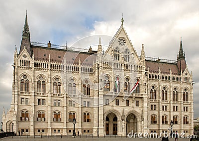 Hungarian Parliament Building from South End of Kossuth Square, Budapest, Hungary Editorial Stock Photo