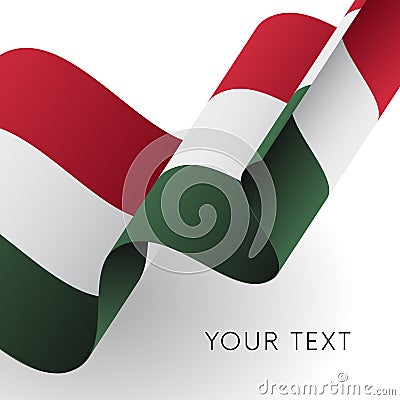 Hungary flag. Patriotic design. Vector. Cartoon Illustration