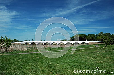 Hungary Hortobagy Nine Hole Bridge Stock Photo