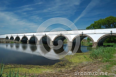 Hungary Hortobagy Nine Hole Bridge Stock Photo