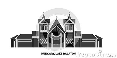 Hungary, Lake Balaton, Travels Landsmark travel landmark vector illustration Vector Illustration