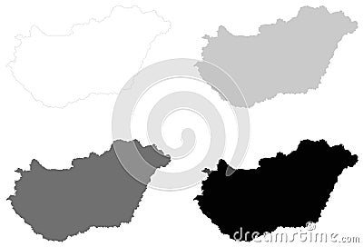 Hungary map - country in Central Europe Vector Illustration