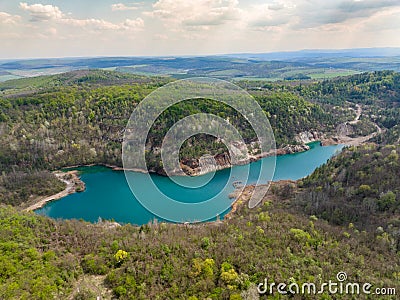 Hungary - â€‹Mine lake at RudabÃ¡nya Stock Photo